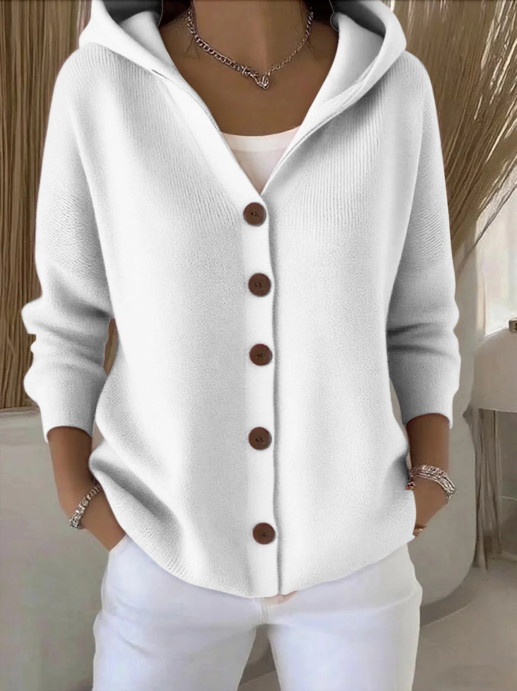 Women's Hooded Cardigan in Gray