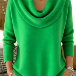 Women's Cowl Neck Sweater in Light Green
