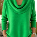 Women's Cowl Neck Sweater in Light Green