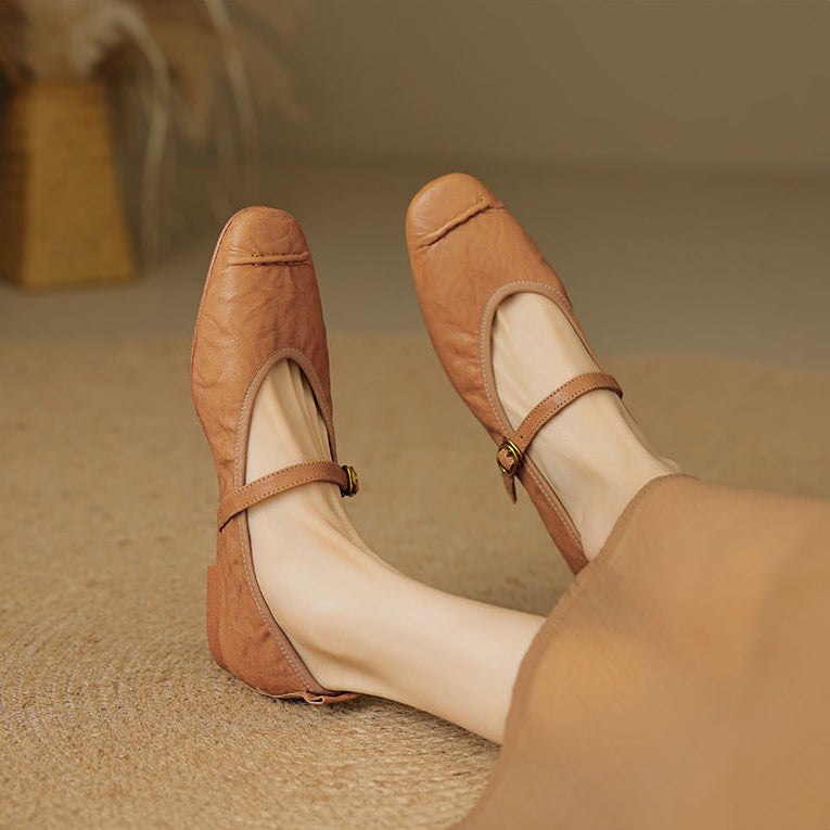 Women's Leather Mary Jane Ballet Flats, photo 10