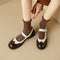 Women's Two-Tone Wingtip Platform Mary Janes in Brown