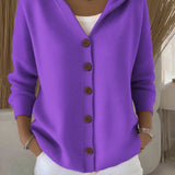 Women's Hooded Cardigan in Purple