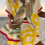 Women's Painted Leopard Two-Piece Summer Set