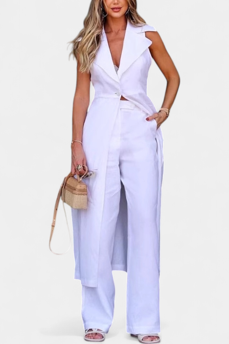 Long Vest & Classic Pants Outfit