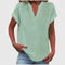 Women's Comfortable V-Neck Blouse in Light Green