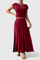 Ruffled Top and Flowing Skirt Two-Piece Set in Red