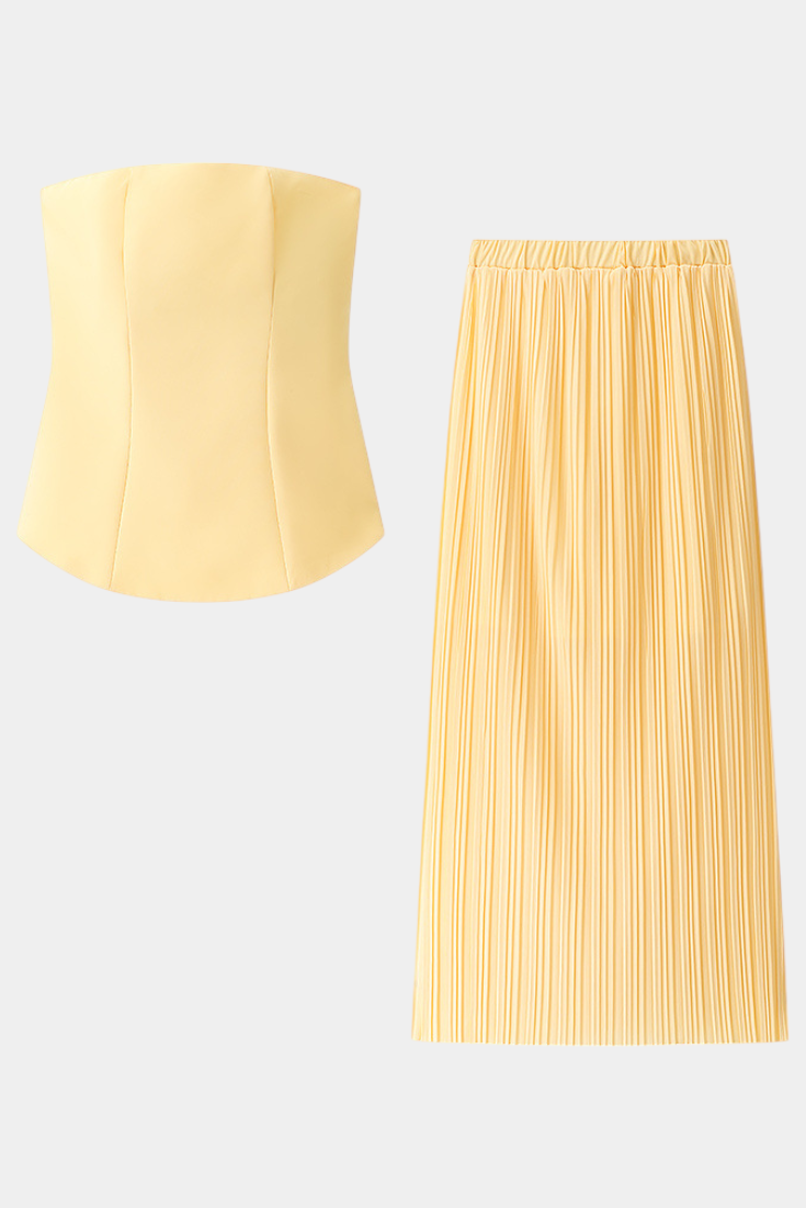 Strapless Bandeau Top with Pleated Skirt Set, photo 5