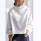 Women's Oversized Mock-Neck Top in White