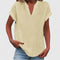 Women's Comfortable V-Neck Blouse in Beige