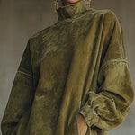 Women's High-Collar Fringed Suede-Look Dress, photo 4