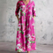 Floral V-Neck Summer Maxi Dress in Coral Pink
