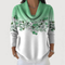 Women's Soft-Neck Floral Top in Green