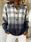Agnes Plaid Button Cardigan in Gray