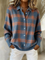 Zafira Checkered Cardigan in Warm Blue