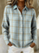 Clara Checked Cardigan in Sky Blue
