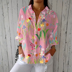Women's Floral Shirt Tulip Garden
