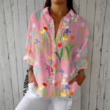 Women's Floral Shirt Tulip Garden