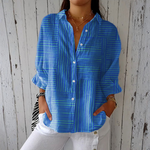 Women's Modern Blue Striped Shirt