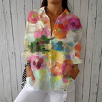 Women's Elegant Floral Watercolour Shirt