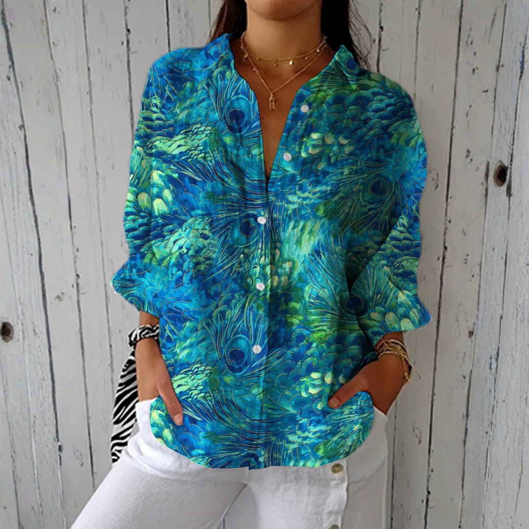 Women's Shirt with Feather Print