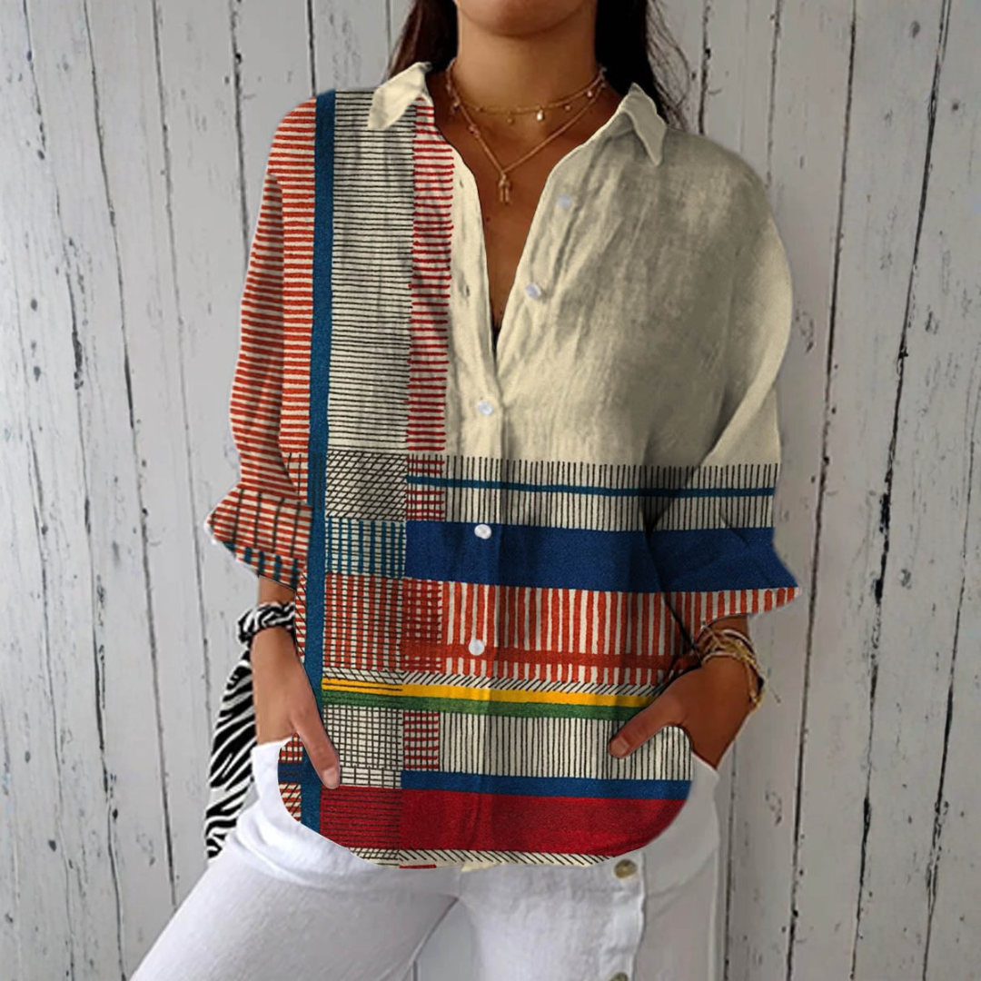 Women's Shirt with Artistic Motif