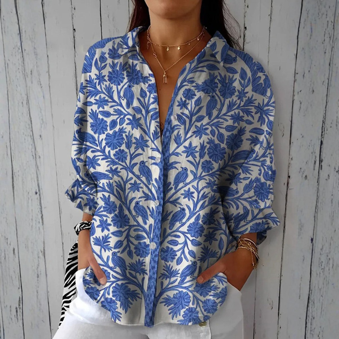 Women's Garden Shirt with Birds