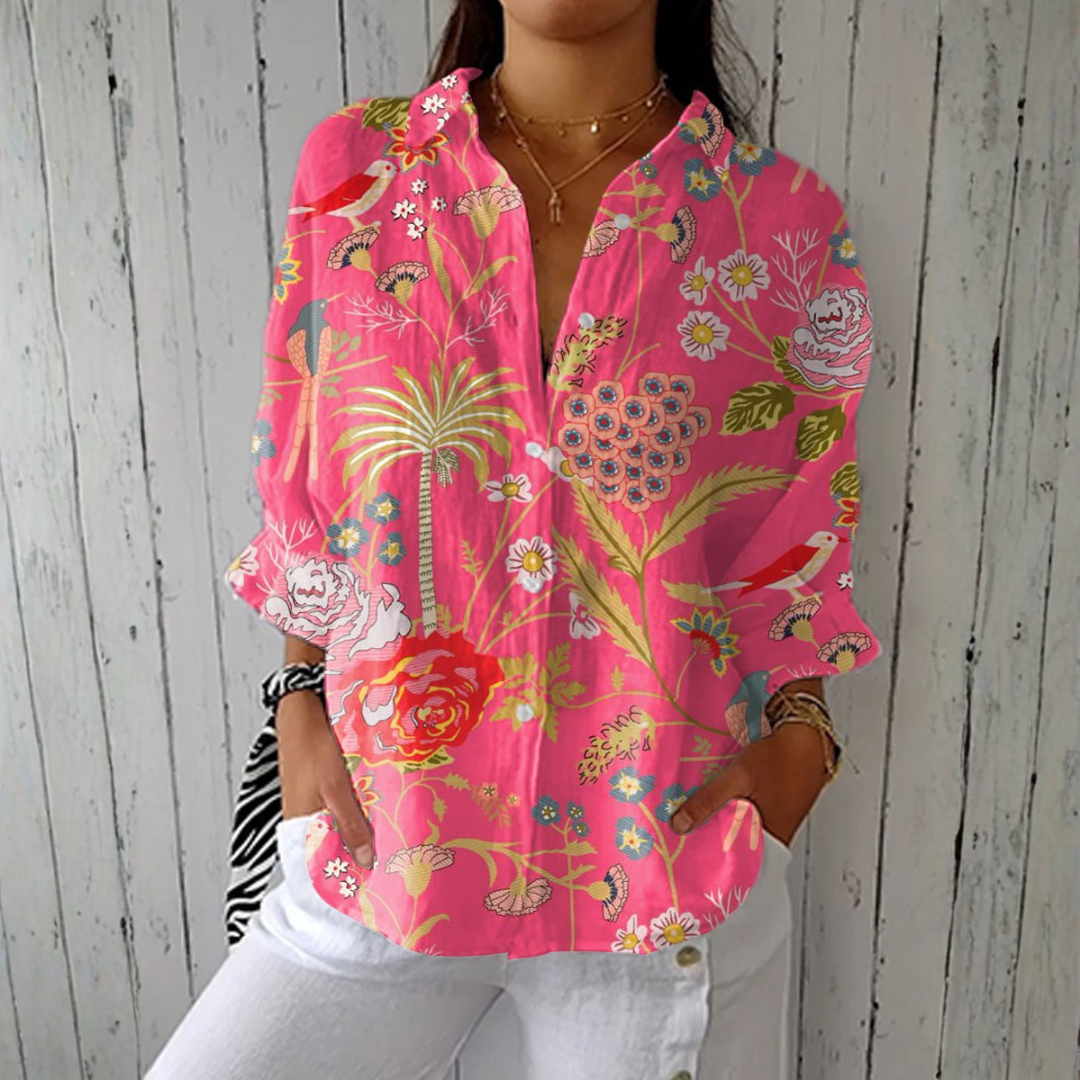 Women's Tropical Floral Print Shirt
