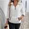 Women's Half-Zip Hoodie in White