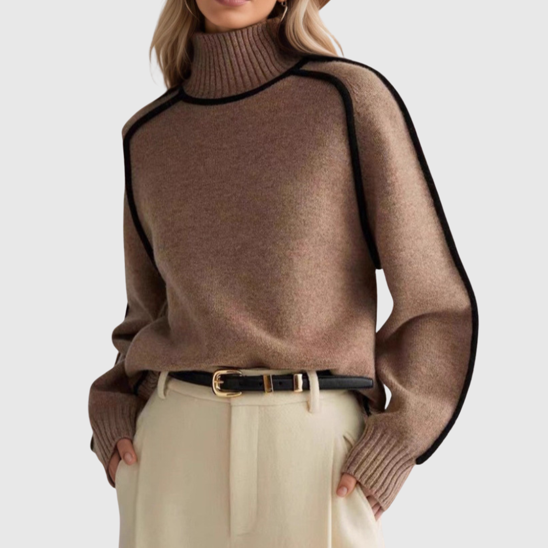 Donna Elegant Mock-Neck Sweater
