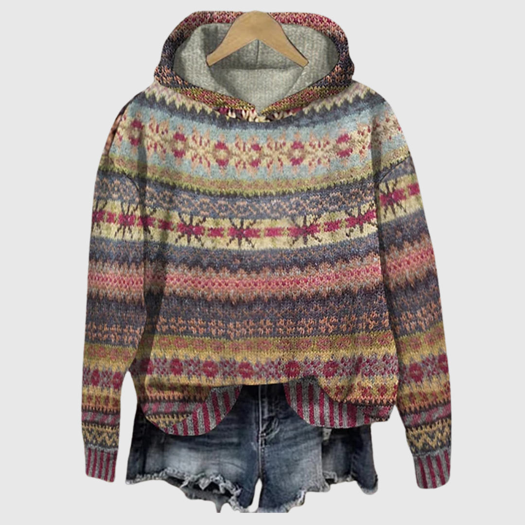Women's Retro Boho-Pattern Sweatshirt, photo 2