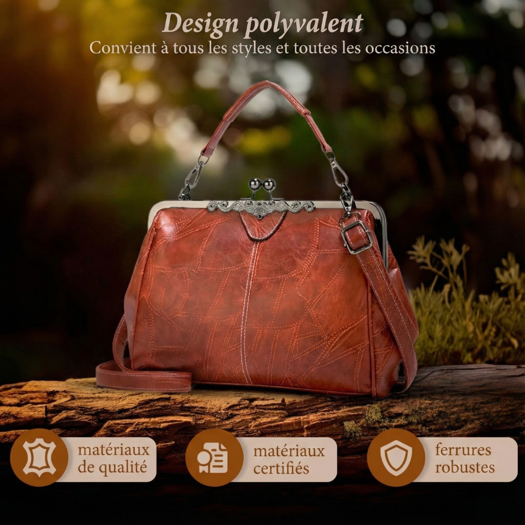 Lily Vintage Leather Handbag in Coffee