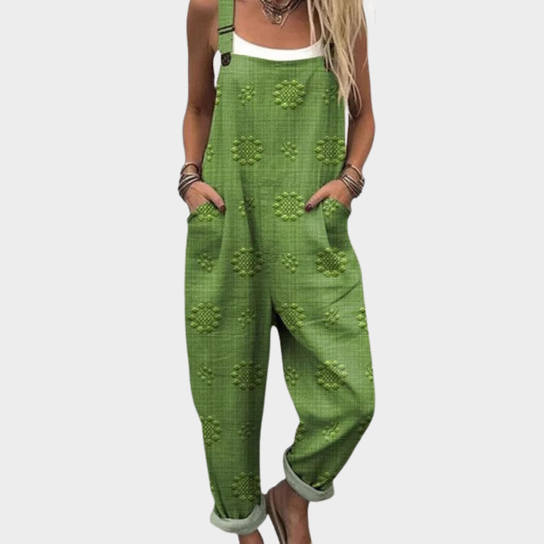 Olivia Comfortable printed jumpsuit in Green