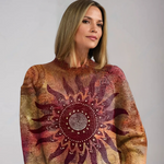 Knitted Turtleneck with Tribal Sun Design