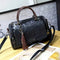 Women's Textured Leather Handbag in Black
