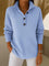 Women's V-Neck Polo Collar Sweater in Sky Blue