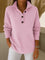 Women's V-Neck Polo Sweater in Blush Pink