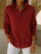 Women's V-Neck Polo Sweater in Burgundy