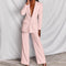 Women's Elegant Blazer and Pants in Light Pink