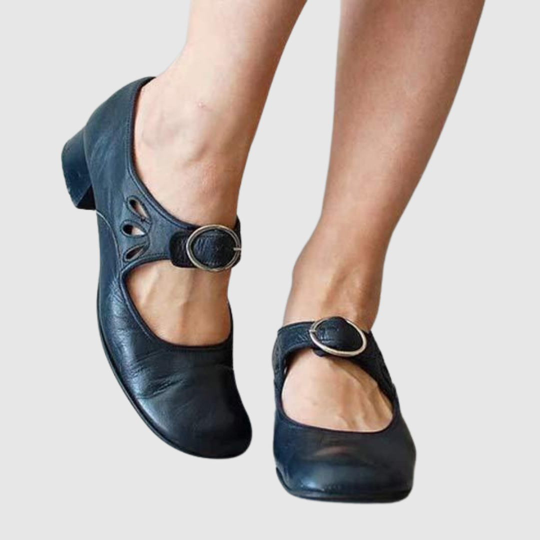 Women's Fine Leather Shoes in Blue