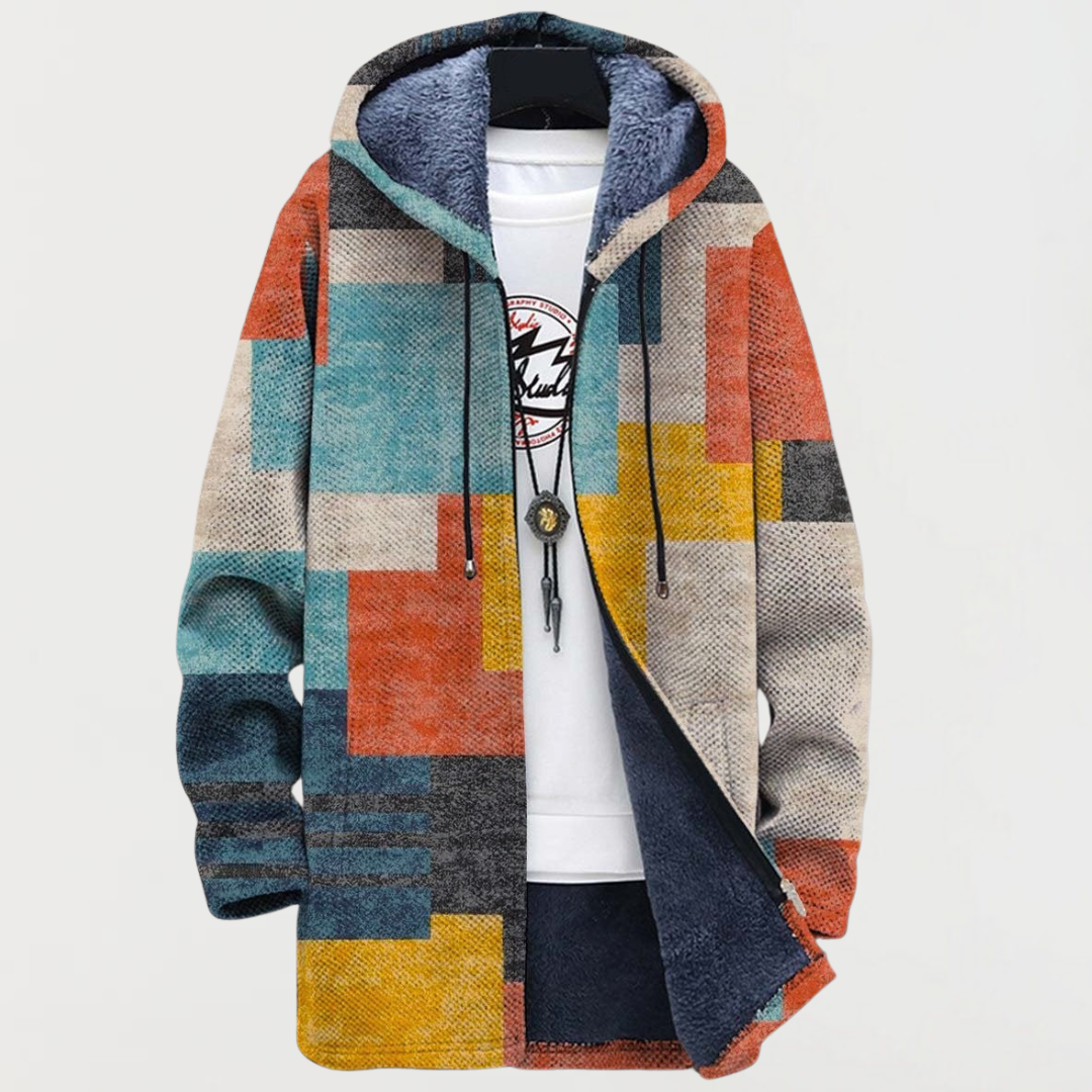 Women's Vintage Color-Block Hooded Cardigan, photo 2