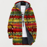 Women's Colorful Folk-Stripe Hooded Cardigan