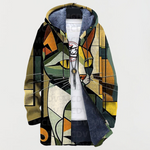 Women's Cubist Cat-Print Hooded Cardigan, photo 2