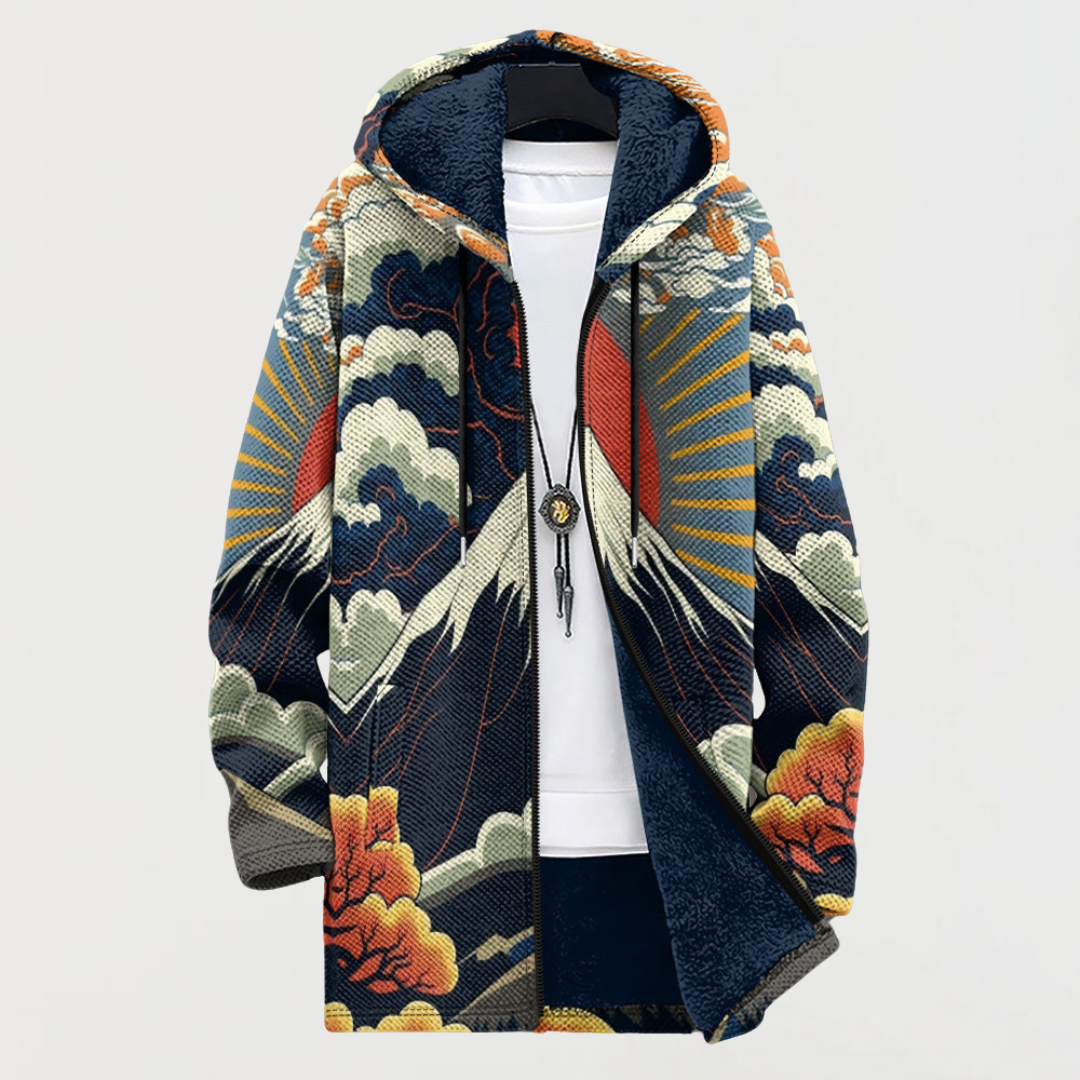 Women's Sunrise Landscape Hooded Cardigan, photo 2