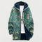Women's Floral-Print Hooded Cardigan in Green