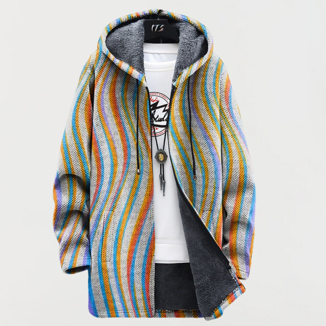 Women's Pastel-Stripe Hooded Cardigan, photo 2