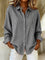 Women's Striped Button-Down Shirt in Gray