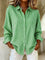 Women's Striped Button-Front Shirt in Green