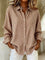 Women's Striped Button-Down Shirt in Khaki