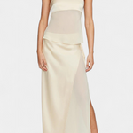 Satin Bustier & Asymmetric Midi Skirt Set