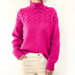 Women's Warm Turtleneck Sweater in Pink